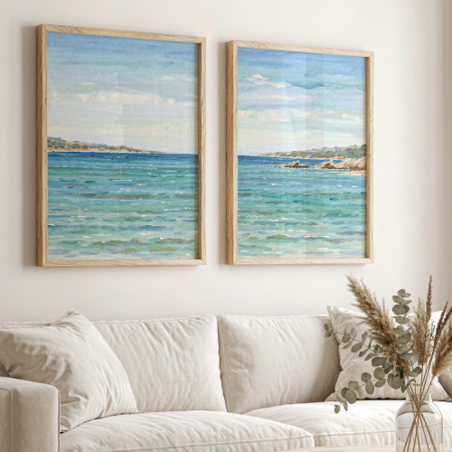 Blue seascape art
