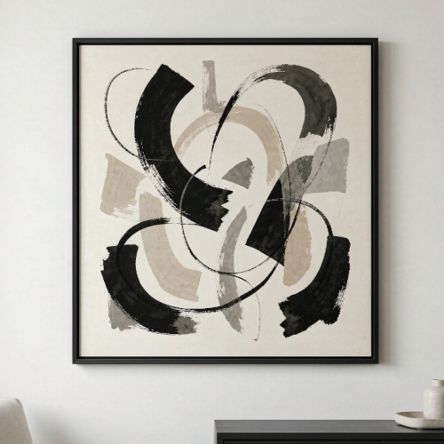 Black and white abstract art